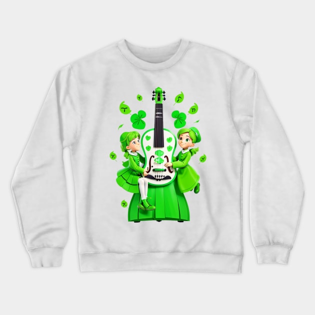 Feel the Rhythm of Traditional St. Patrick's Day Music Crewneck Sweatshirt by benzshope